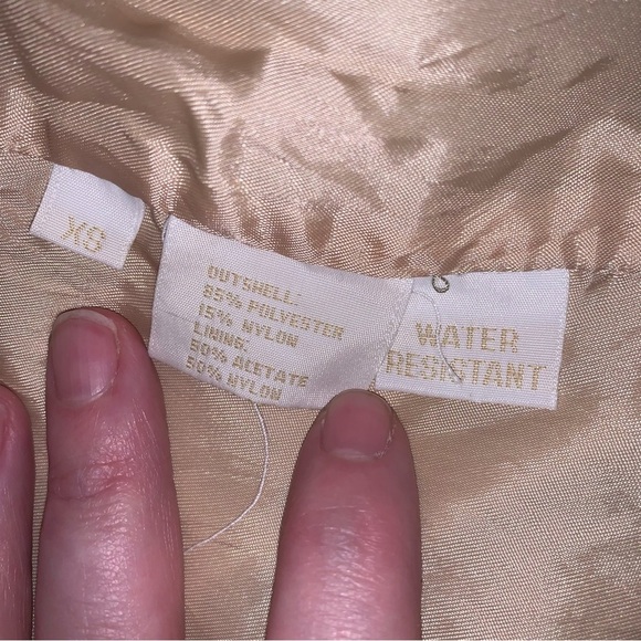 Perry Ellis Cream Tan Water Resistant Trench Coat with Belted Waist - Picture 5 of 6